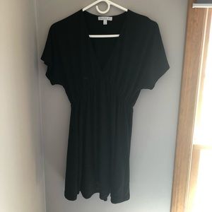 V neck black dress